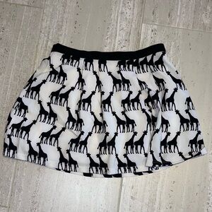 BLVD Black and White Animal Print Mini Skirt